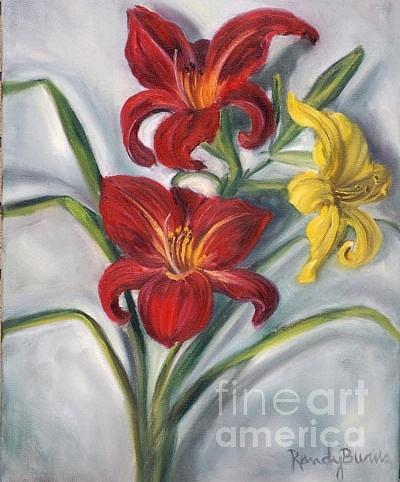 Daylilies Triumphant  Painting by Rand Burns