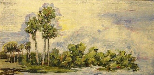 Landscape Painting - Daytona waterway by Tim Parrish