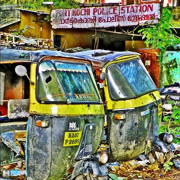 Travel Photograph - Dead Auto-rickshaws In #fortkochi by Richard Randall