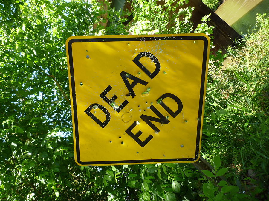Sign Photograph - Dead End Target by Douglas Fromm