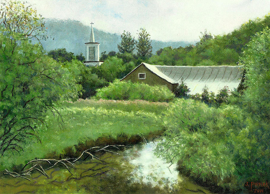 Deans Farm Falls Village Painting by John Pirnak
