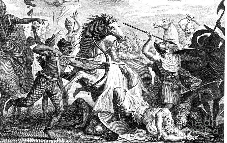 Death Of Crassus At Carrhae Against Photograph by Photo Researchers
