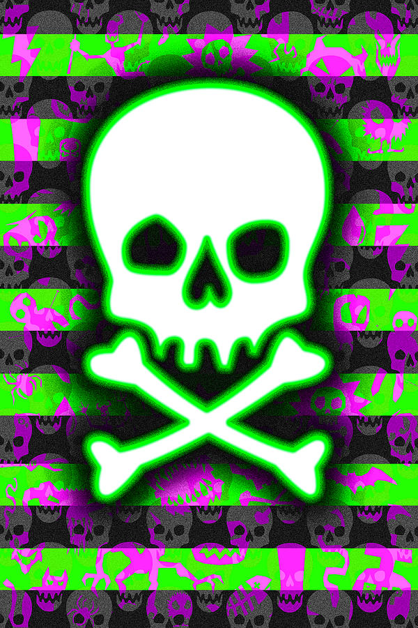 Skull Digital Art - Deathrock Skull 2 of 6 by Roseanne Jones