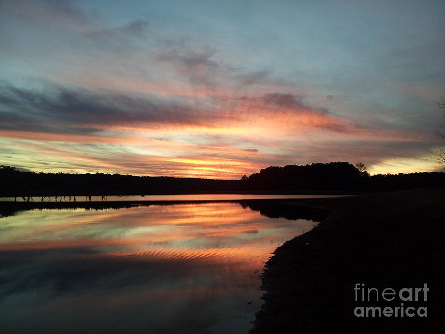 December Sunset At Lake Juliette Photograph by Donna Brown