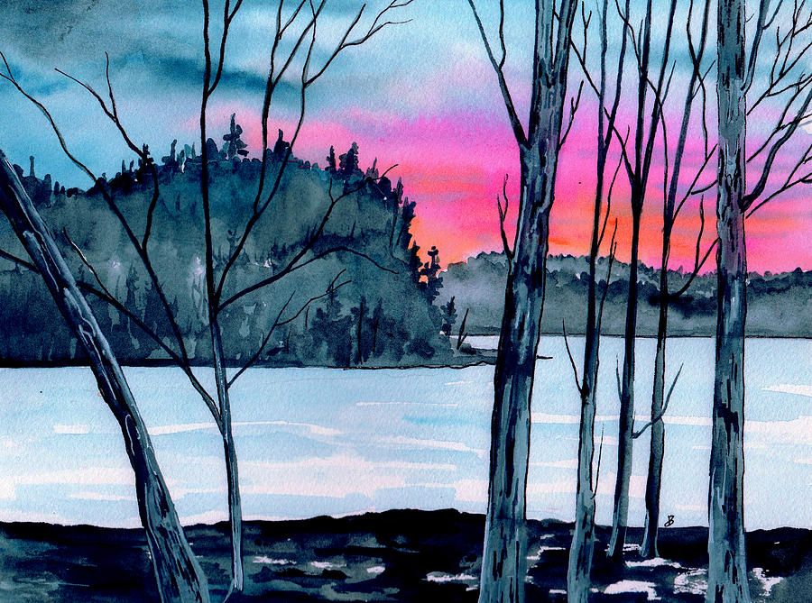 December Sunset Painting by Brenda Owen