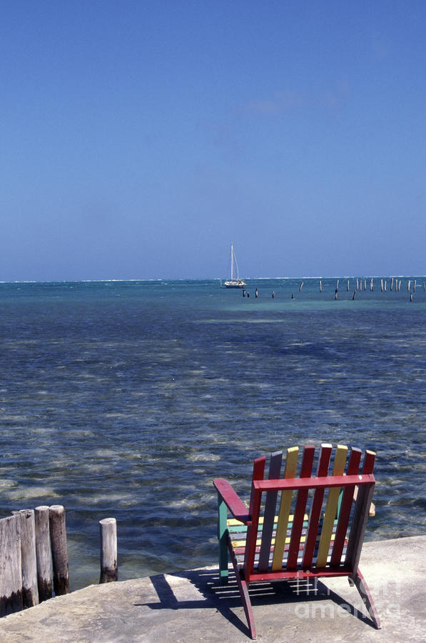 Deck Chair Caye Caulker Belize Photograph by John  Mitchell