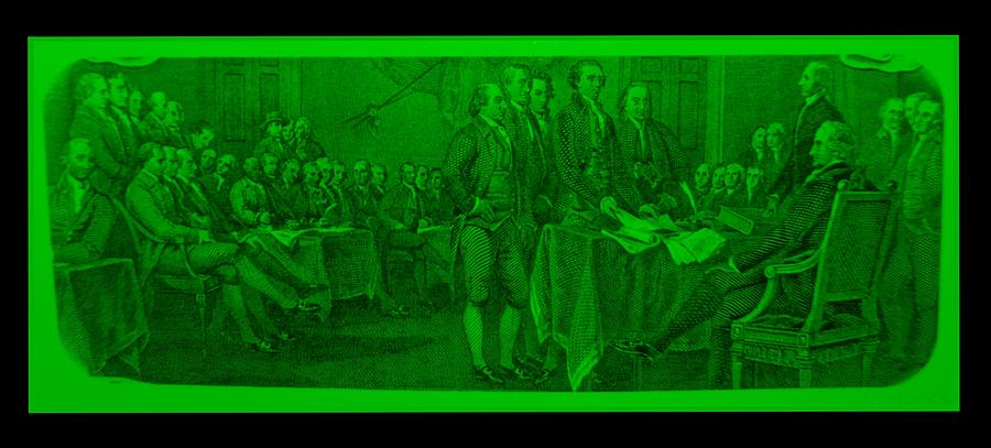 Thomas Jefferson Photograph - DECLARATION OF INDEPENDENCE in GREEN by Rob Hans