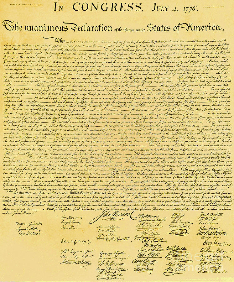 Declaration Of Independence Photograph by Photo Researchers