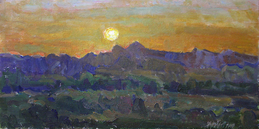 Decline in mountains Painting by Juliya Zhukova