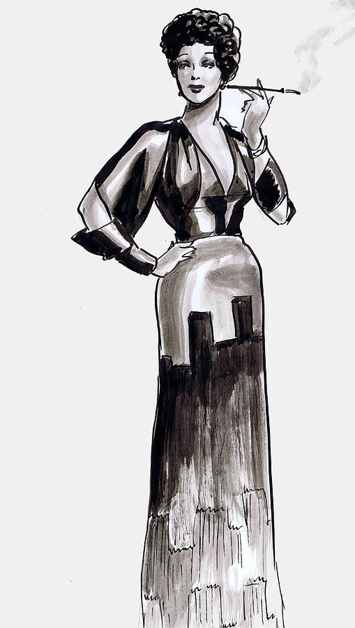 Deco Gown Drawing by Mel Thompson - Fine Art America