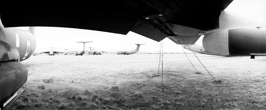 Black And White Photograph - Decommissioned C-141s by Jan W Faul