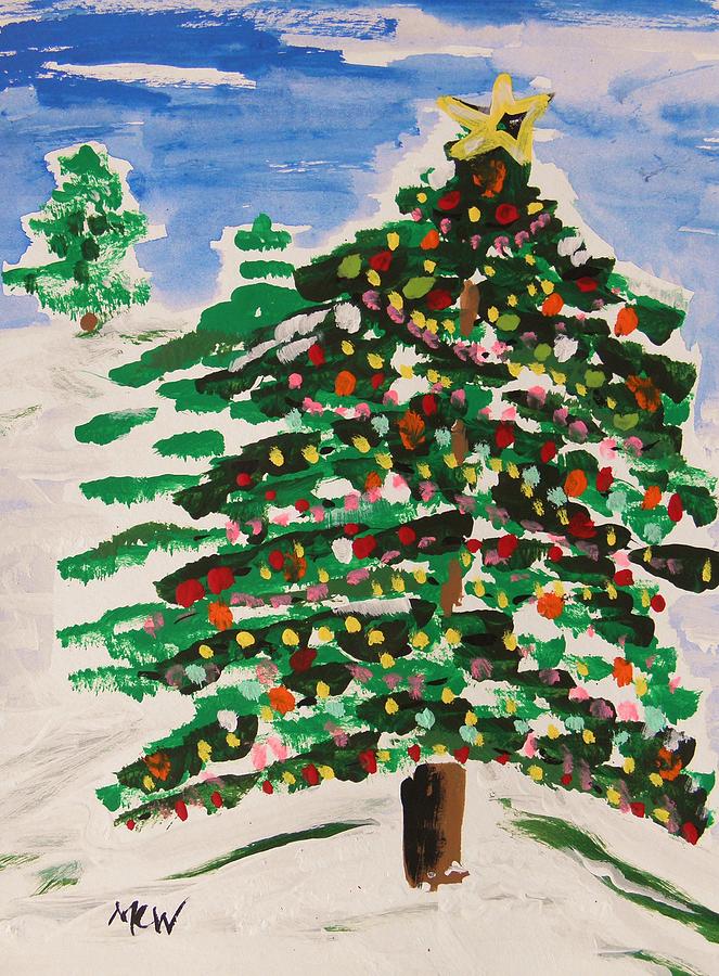 Decorated Tree Painting by Mary Carol Williams