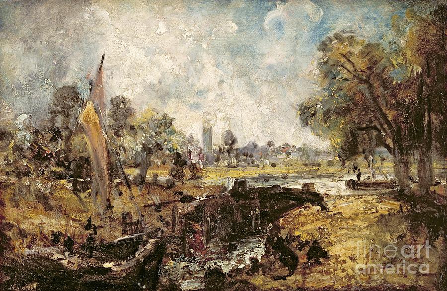 John Constable Painting - Dedham Lock by John Constable