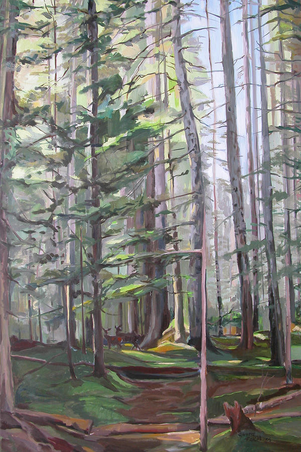 Deep Forest Painting by Synnove Pettersen