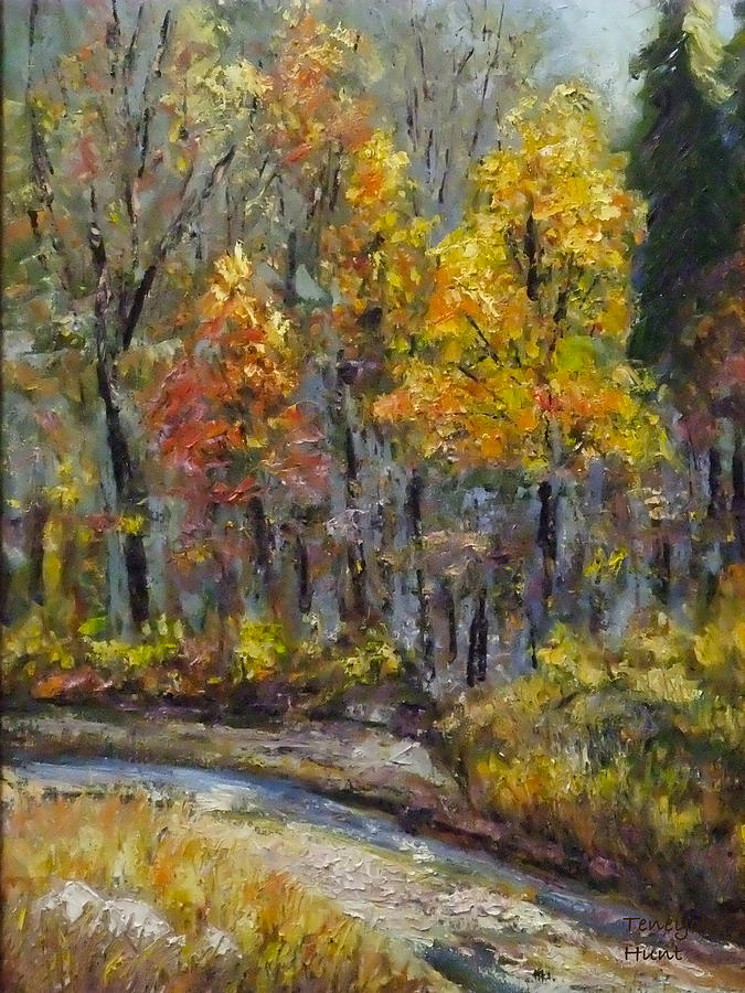 Deer Creek Fall  Painting by Gretchen Ten Eyck Hunt