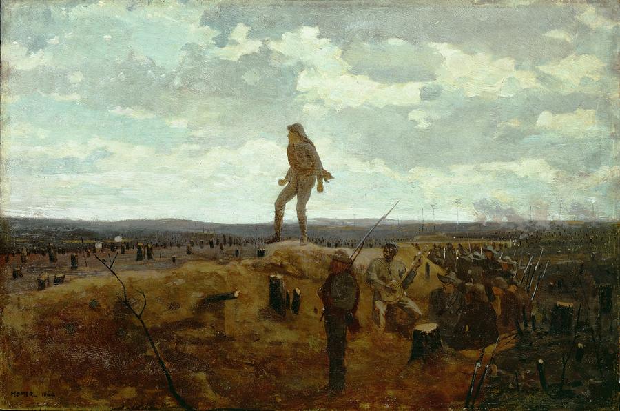Winslow Homer Painting - Defiance - Inviting a Shot Before Petersburg by Winslow Homer