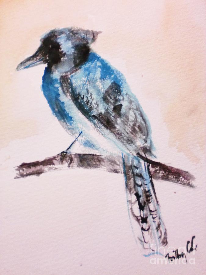 Blue Jay Painting - Delightful Company by Trilby Cole