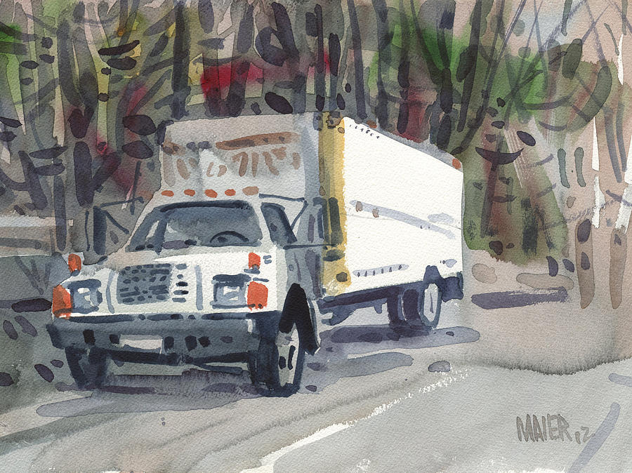 Truck Painting - Delivery Truck Two by Donald Maier
