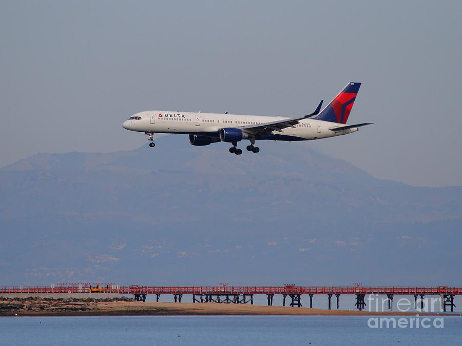 Delta Airlines Jet Airplane At San Francisco International Airport SFO . 7D12182 Photograph by Wingsdomain Art and Photography