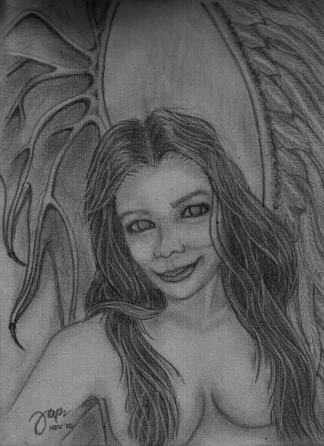 Demon or Angel Drawing by Cheppy Japz