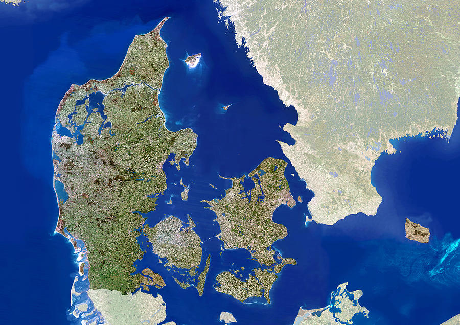 Denmark Photograph - Denmark, Satellite Image by Planetobserver
