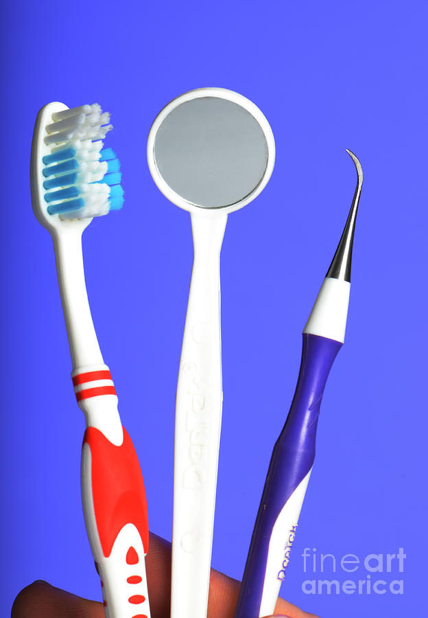 Mirror Photograph - Dental Equipment by Photo Researchers, Inc.