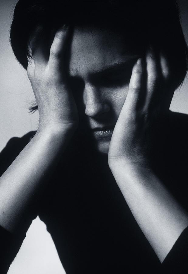 Misery Movie Photograph - Depressed Woman by Mauro Fermariello