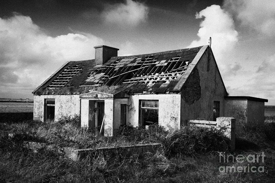 Derelict Abandoned Old Irish Cottage In Remote County Sligo Republic Of Ireland Photograph by