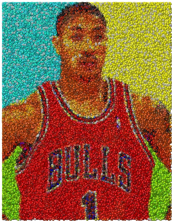 Derrick Rose Skittles Mosaic by Paul Van Scott