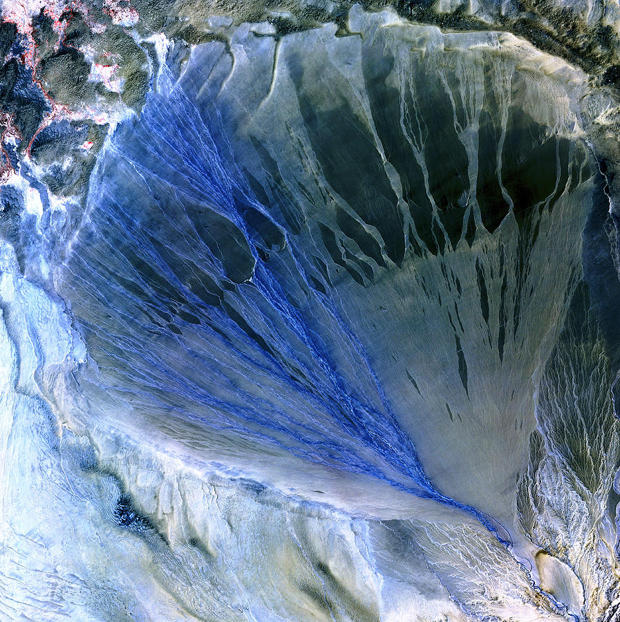 Desert Alluvial Fan, Satellite Image Photograph by Nasa