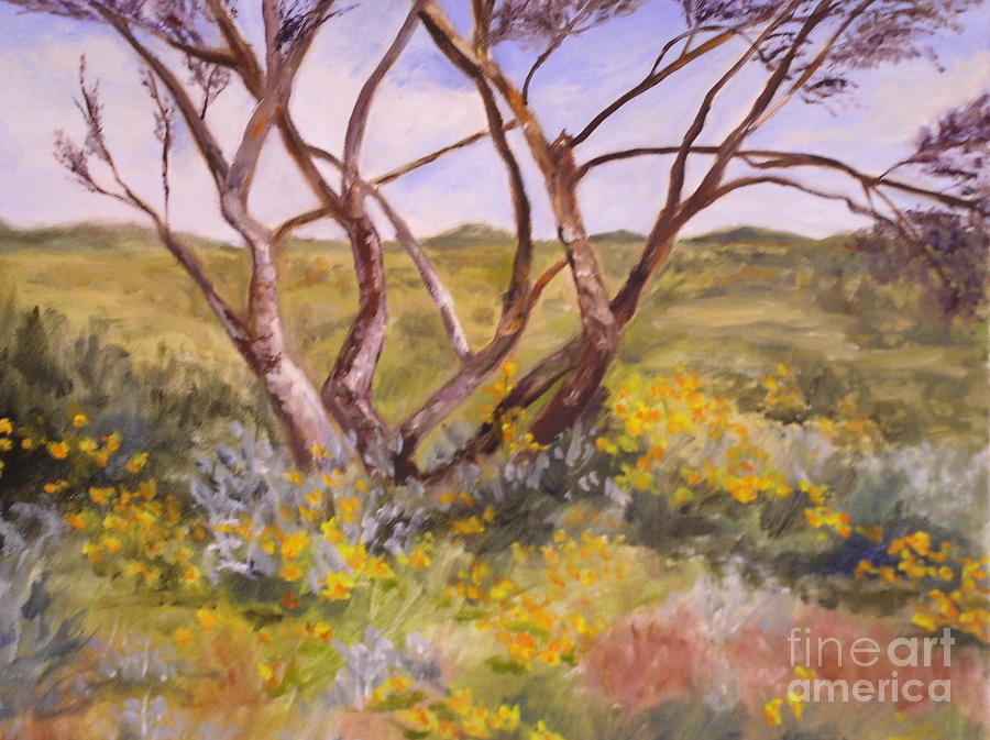 Desert Landscape Painting - Desert Poppies by Alice Gunter