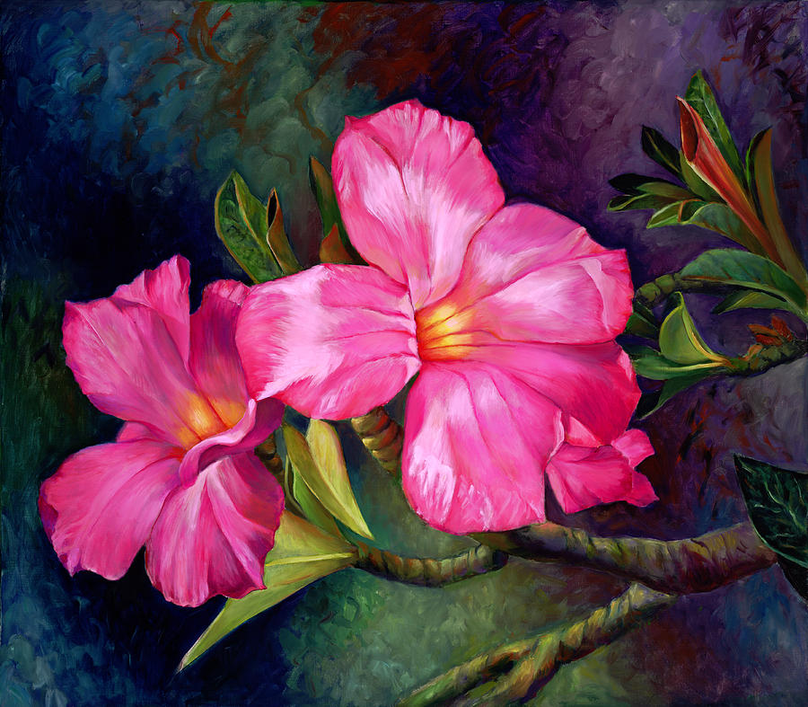 Desert Rose Painting by Nancy Tilles