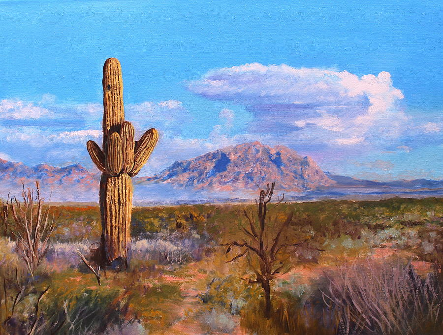 Desert Scene 4 Painting by M Diane Bonaparte