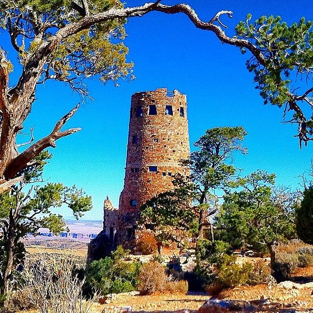 Desert View Tower At The Edge Of The Photograph by Michael Misciagno