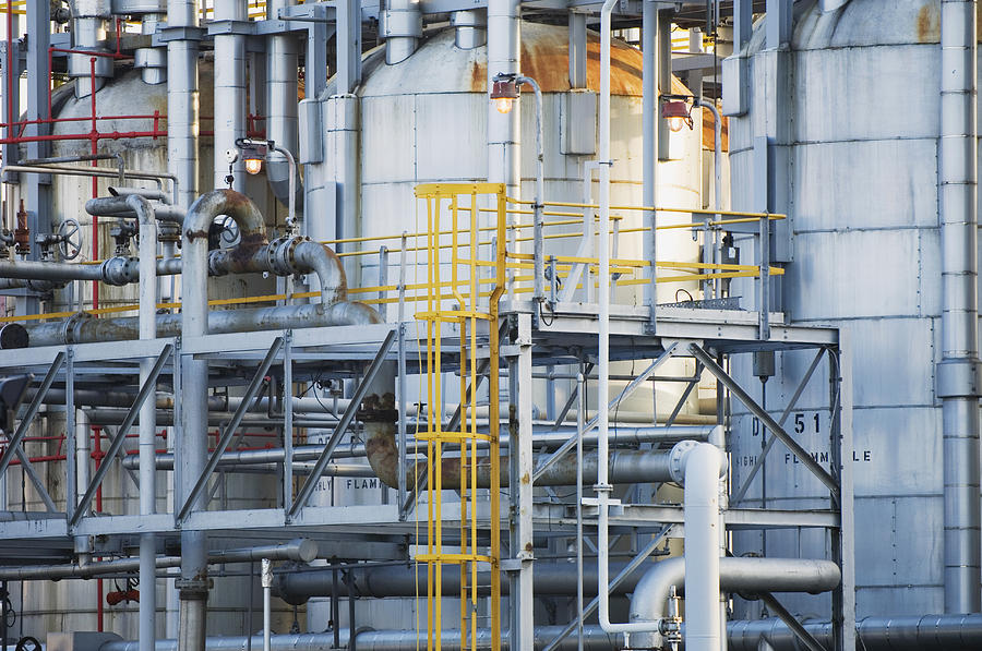 Detail Of Pipes And Tanks Photograph by Iain Sarjeant - Fine Art America