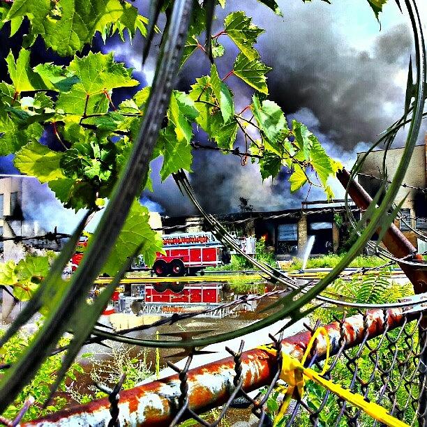 Detroit Photograph - #detroit #firetruck #fire #barbedwire by Harvey Christian