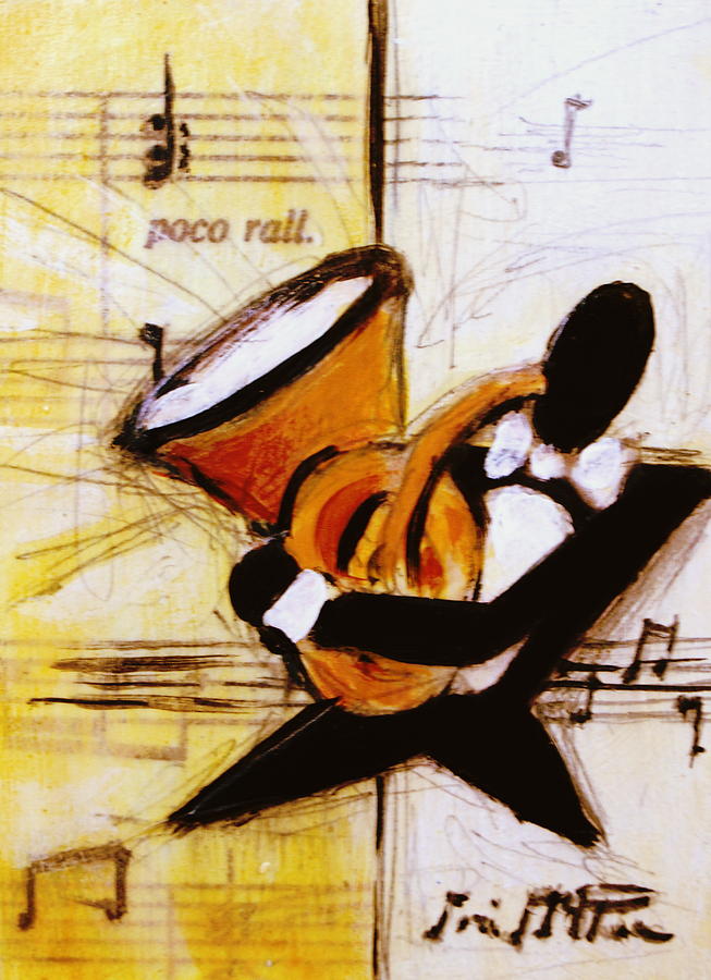 Tuba Painting - Devoted Tuba Player by Lori McPhee Tuba Painting - Devoted Tuba Player by Lori McPhee