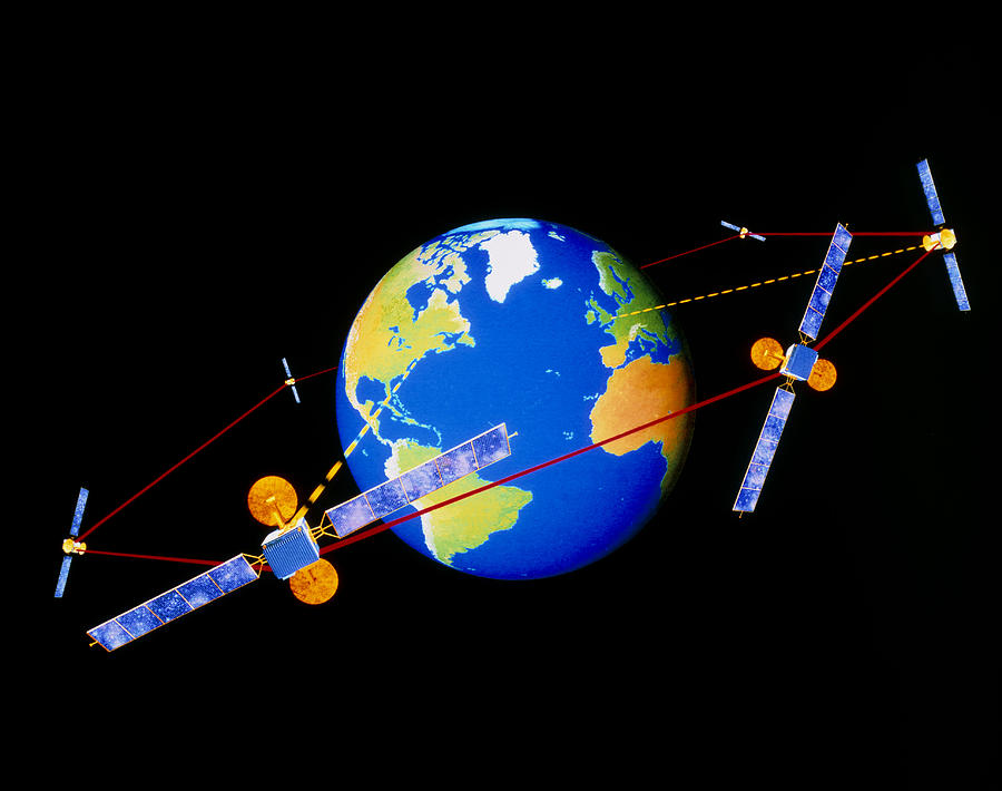 Diagram Of Comms Satellites Linked By Lasers Photograph by Julian Baum ...