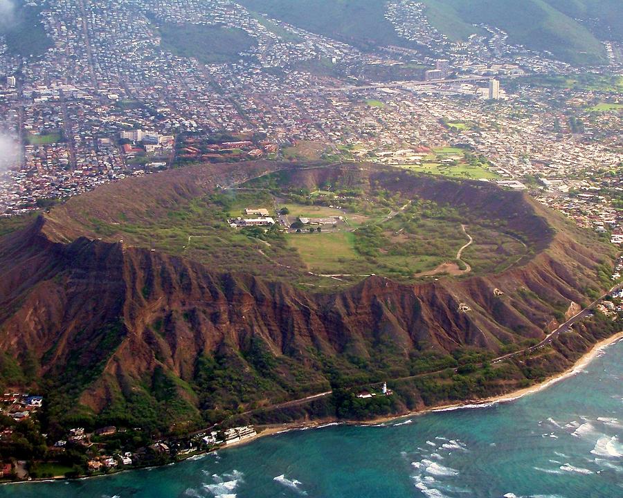 Diamond Head Crater from the Skies Photograph by Gwenn Dunlap - Fine ...