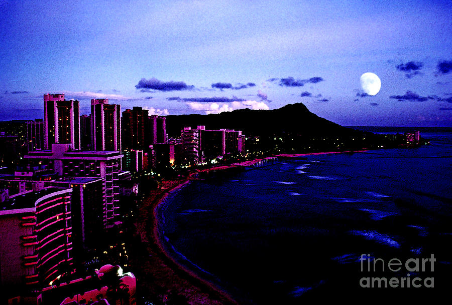 Honolulu Photograph - Diamond Head Moonrise by Thomas R Fletcher