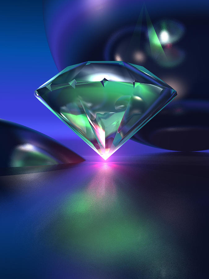 Diamond on Purple Digital Art by Erik Tanghe