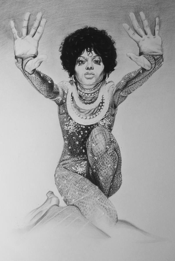 Diana Ross Drawing by Steve Hunter