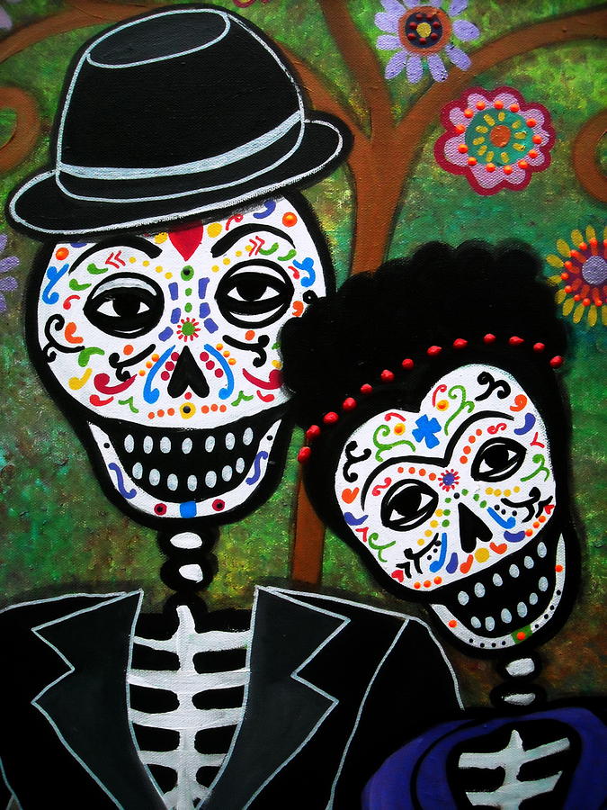 Skull Painting - Diego And Frida by Pristine Cartera Turkus