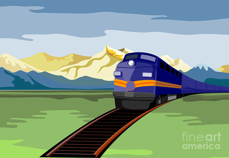 Transportation Digital Art - Diesel Train Retro by Aloysius Patrimonio