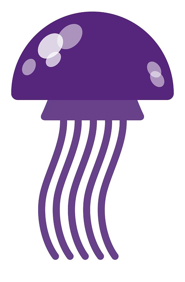 Digital Illustration Of Purple Jellyfish Digital Art by Dorling Kindersley