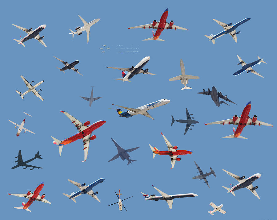 Abstract Photograph - Digital  Images  Of  Aircraft  Over  Las Vegas Nv by Carl Deaville