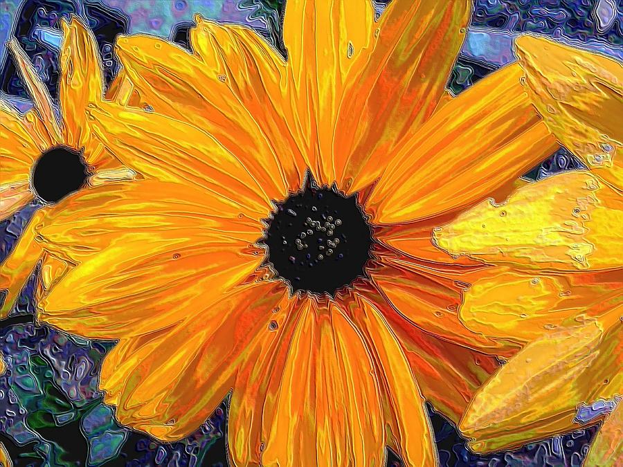 DIGITAL PAINTING Black Eyed Susan Photograph by William OBrien