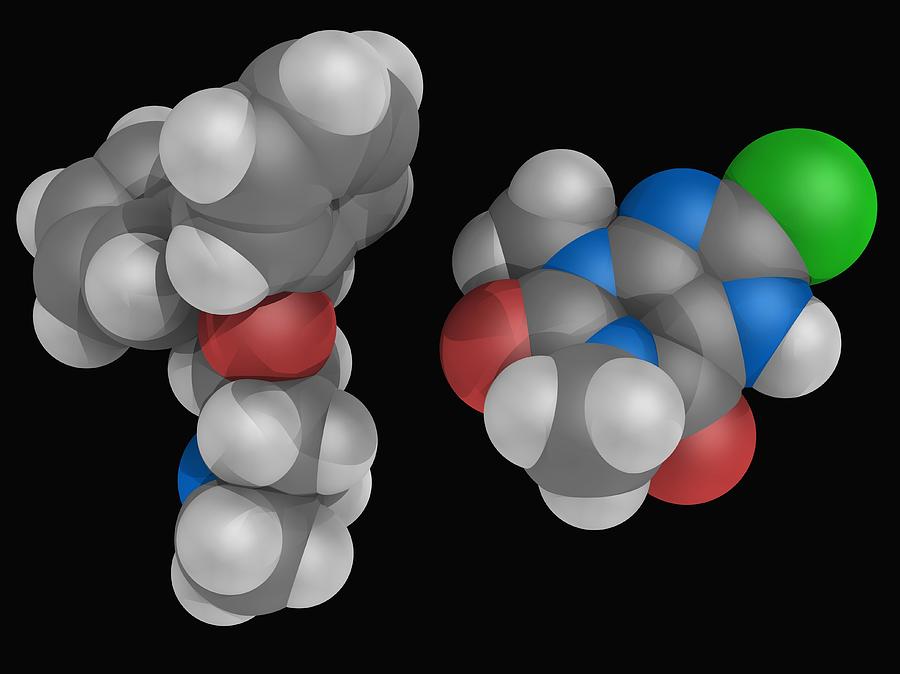 Dimenhydrinate Drug Molecule Digital Art by Laguna Design