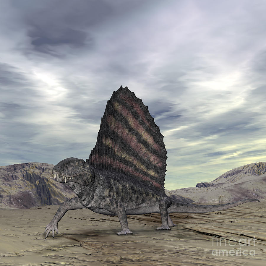 Nature Digital Art - Dimetrodon Grandis Traverses Earth by Walter Myers