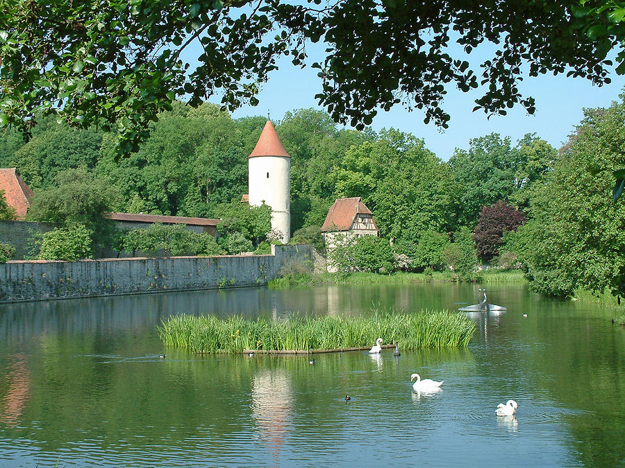 Dinklesbuhl Castle with Pond Photograph by Joseph Hendrix
